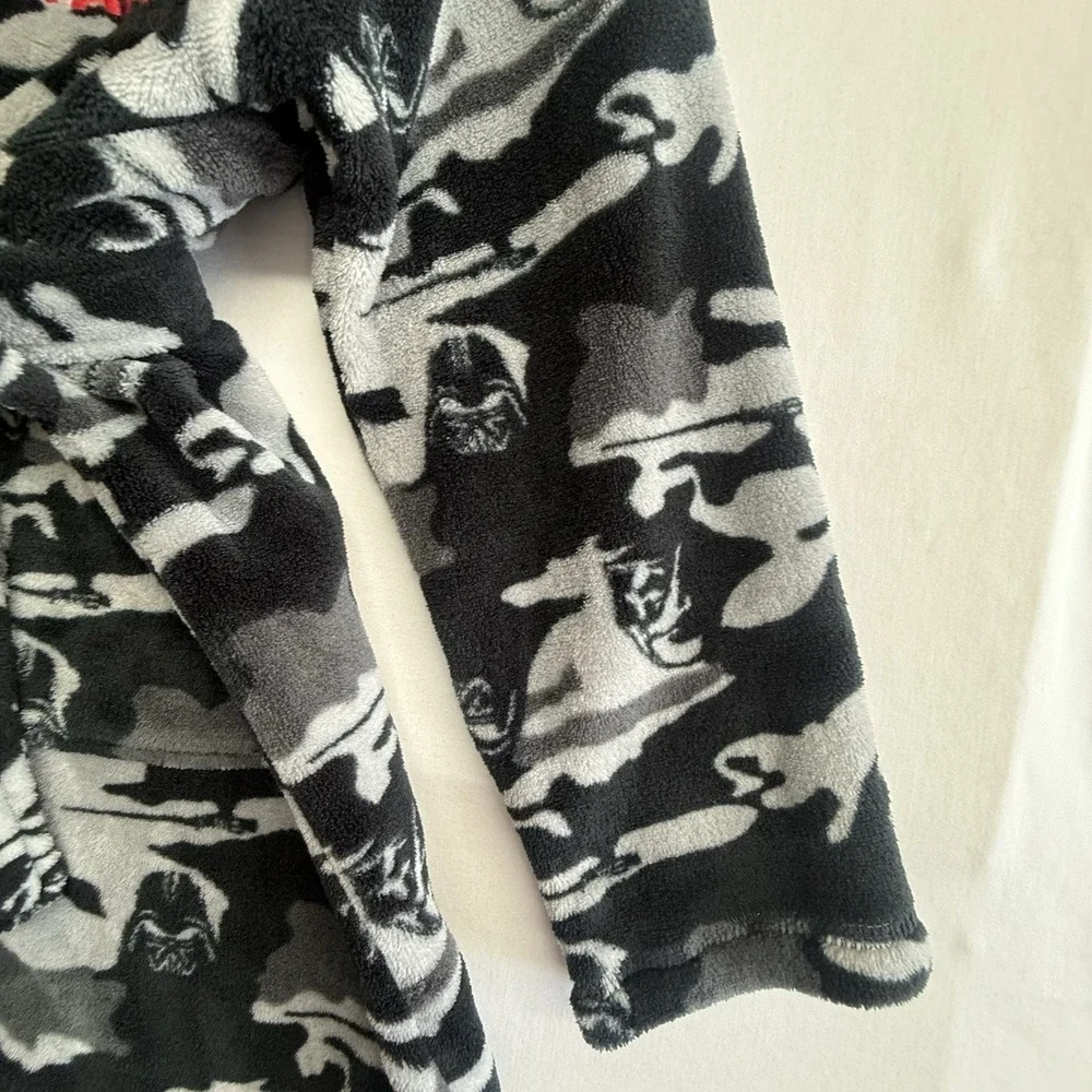 GAP Star Wars Kids Robe Darth Vader Hooded Fleece Belt Sz 8‎ Gray